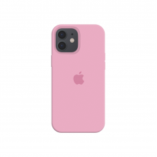 Силиконовый чехол c закрытым низом Apple Silicone Case для iPhone 12 Pink