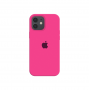 Силиконовый чехол c закрытым низом Apple Silicone Case для iPhone 12 Barbie Pink