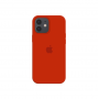 Силиконовый чехол c закрытым низом Apple Silicone Case для iPhone 12 Red