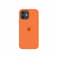 Силиконовый чехол c закрытым низом Apple Silicone Case для iPhone 12 Orange