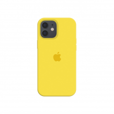 Силиконовый чехол c закрытым низом Apple Silicone Case для iPhone 12 Canary Yellow