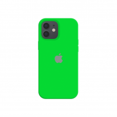 Силиконовый чехол c закрытым низом Apple Silicone Case для iPhone 12 Uran Green