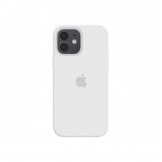 Силиконовый чехол c закрытым низом Apple Silicone Case для iPhone 12 White
