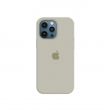 Силиконовый чехол c закрытым низом Apple Silicone Case для iPhone 12 Pro Stone