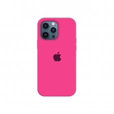 Силиконовый чехол c закрытым низом Apple Silicone Case для iPhone 12 Pro Barbie Pink