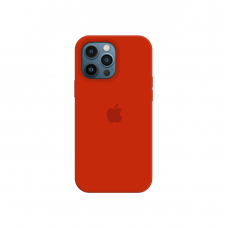 Силиконовый чехол c закрытым низом Apple Silicone Case для iPhone 12 Pro Red