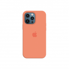 Силиконовый чехол c закрытым низом Apple Silicone Case для iPhone 12 Pro Peach