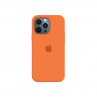 Силиконовый чехол c закрытым низом Apple Silicone Case для iPhone 12 Pro Orange