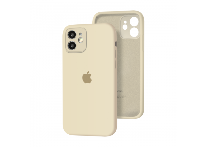 Силиконовый чехол с закрытой камерой Apple Silicone Case для iPhone 12 Antique White