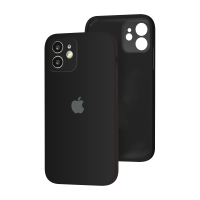 Силиконовый чехол с закрытой камерой Apple Silicone Case для iPhone 12 Black