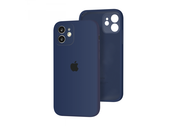 Силиконовый чехол с закрытой камерой Apple Silicone Case для iPhone 12 Deep Navy