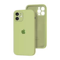 Силиконовый чехол с закрытой камерой Apple Silicone Case для iPhone 12 Green