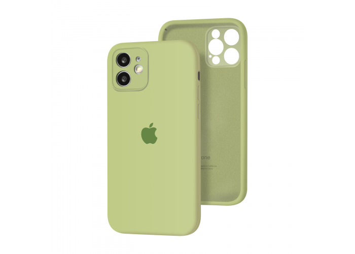 Силиконовый чехол с закрытой камерой Apple Silicone Case для iPhone 12 Green