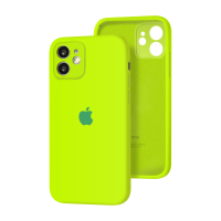 Силиконовый чехол с закрытой камерой Apple Silicone Case для iPhone 12 Juicy Green
