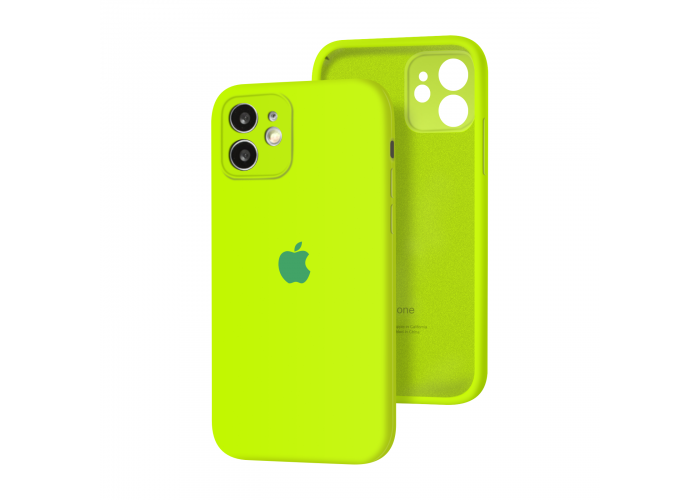 Силиконовый чехол с закрытой камерой Apple Silicone Case для iPhone 12 Juicy Green