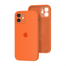 Силиконовый чехол с закрытой камерой Apple Silicone Case для iPhone 12 Kumquat
