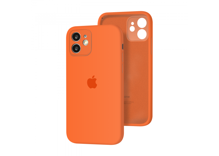 Силиконовый чехол с закрытой камерой Apple Silicone Case для iPhone 12 Kumquat