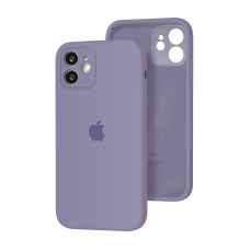 Силиконовый чехол с закрытой камерой Apple Silicone Case для iPhone 12 Lavender Gray