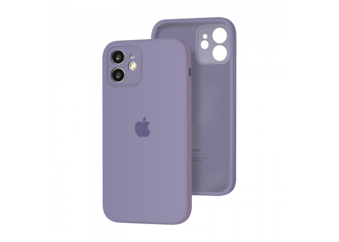 Силиконовый чехол с закрытой камерой Apple Silicone Case для iPhone 12 Lavender Gray