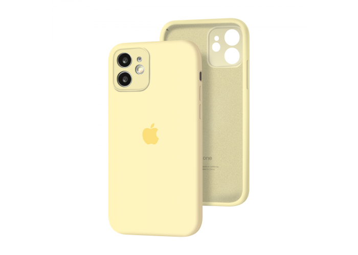 Силиконовый чехол с закрытой камерой Apple Silicone Case для iPhone 12 Mellow Yellow