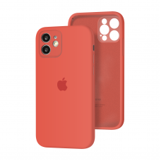 Силиконовый чехол с закрытой камерой Apple Silicone Case для iPhone 12 Orange