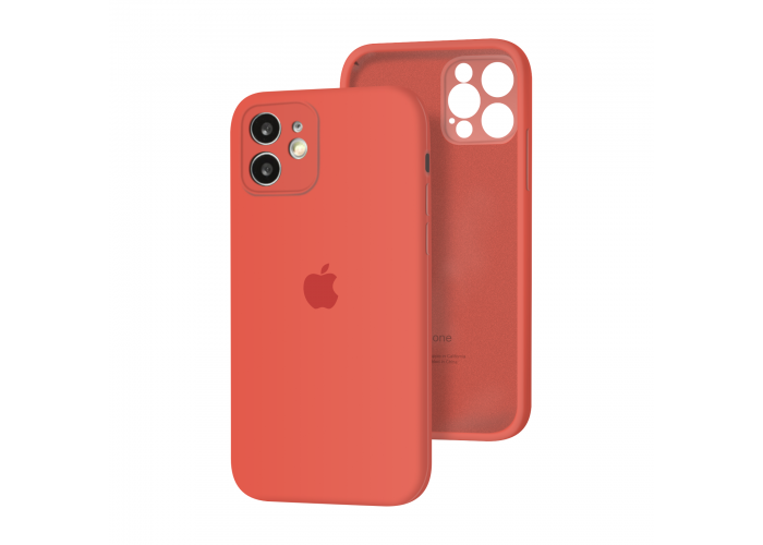 Силиконовый чехол с закрытой камерой Apple Silicone Case для iPhone 12 Orange