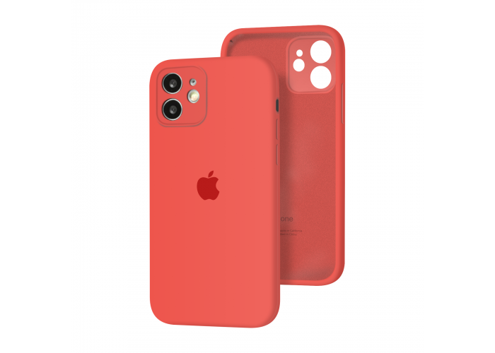 Силиконовый чехол с закрытой камерой Apple Silicone Case для iPhone 12 Pink Citrus