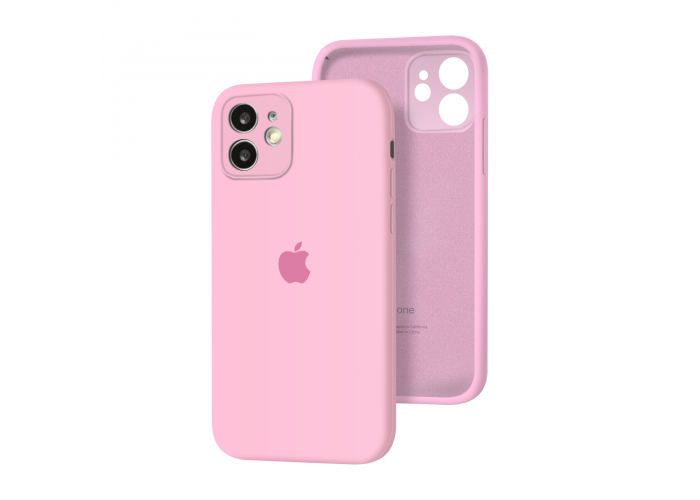 Силиконовый чехол с закрытой камерой Apple Silicone Case для iPhone 12 Pink