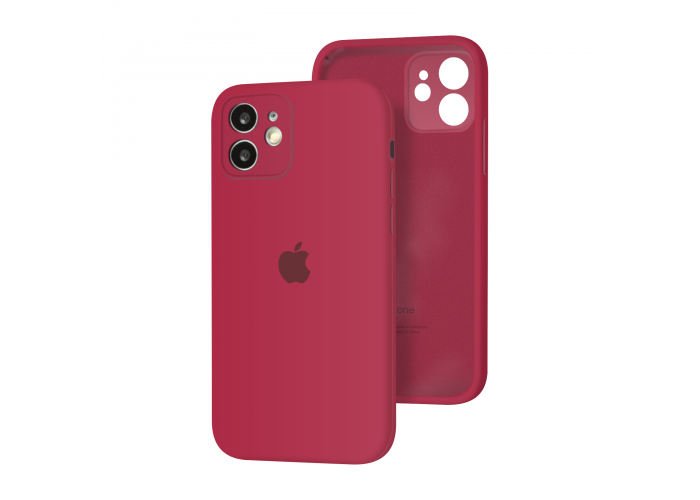 Силиконовый чехол с закрытой камерой Apple Silicone Case для iPhone 12 Rose Red