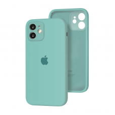 Силиконовый чехол с закрытой камерой Apple Silicone Case для iPhone 12 Sea Blue