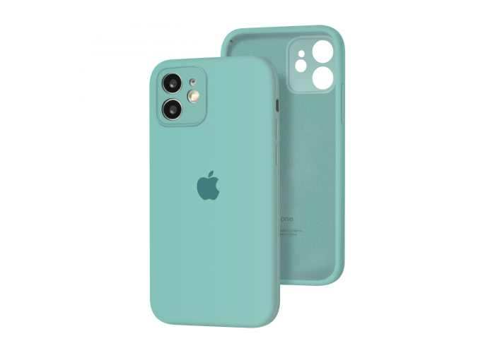 Силиконовый чехол с закрытой камерой Apple Silicone Case для iPhone 12 Sea Blue