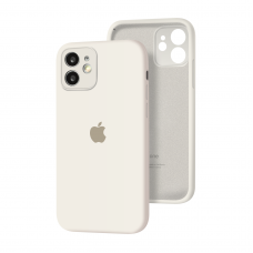 Силиконовый чехол с закрытой камерой Apple Silicone Case для iPhone 12 White