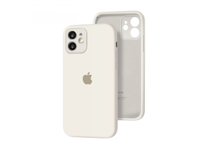 Силиконовый чехол с закрытой камерой Apple Silicone Case для iPhone 12 White