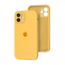 Силиконовый чехол с закрытой камерой Apple Silicone Case для iPhone 12 Yellow