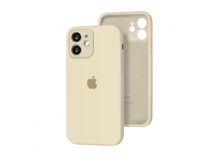 Силиконовый чехол с закрытой камерой Apple Silicone Case для iPhone 12 mini Antique White