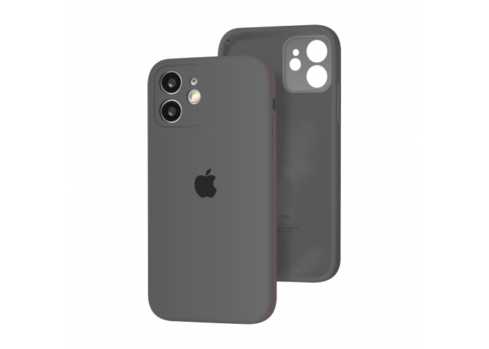 Силиконовый чехол с закрытой камерой Apple Silicone Case для iPhone 12 mini Charcoal Gray