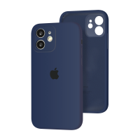 Силиконовый чехол с закрытой камерой Apple Silicone Case для iPhone 12 mini Deep Navy