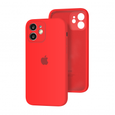 Силиконовый чехол с закрытой камерой Apple Silicone Case для iPhone 12 mini Red