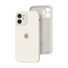 Силиконовый чехол с закрытой камерой Apple Silicone Case для iPhone 12 mini White
