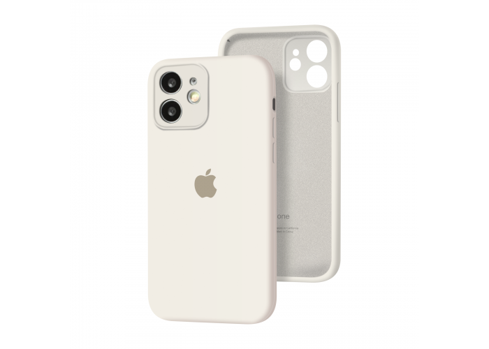 Силиконовый чехол с закрытой камерой Apple Silicone Case для iPhone 12 mini White
