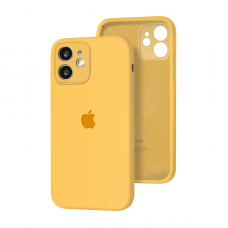 Силиконовый чехол с закрытой камерой Apple Silicone Case для iPhone 12 mini Yellow