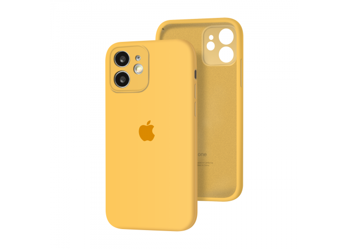 Силиконовый чехол с закрытой камерой Apple Silicone Case для iPhone 12 mini Yellow