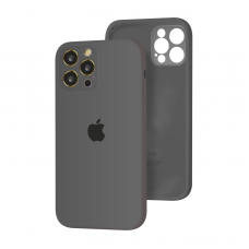 Силиконовый чехол с закрытой камерой Apple Silicone Case для iPhone 12 Pro Charcoal Gray