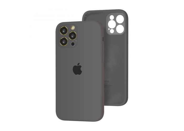 Силиконовый чехол с закрытой камерой Apple Silicone Case для iPhone 12 Pro Charcoal Gray