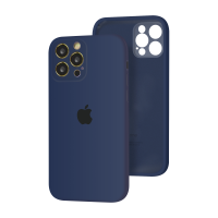 Силиконовый чехол с закрытой камерой Apple Silicone Case для iPhone 12 Pro Deep Navy