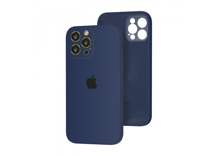 Силиконовый чехол с закрытой камерой Apple Silicone Case для iPhone 12 Pro Deep Navy