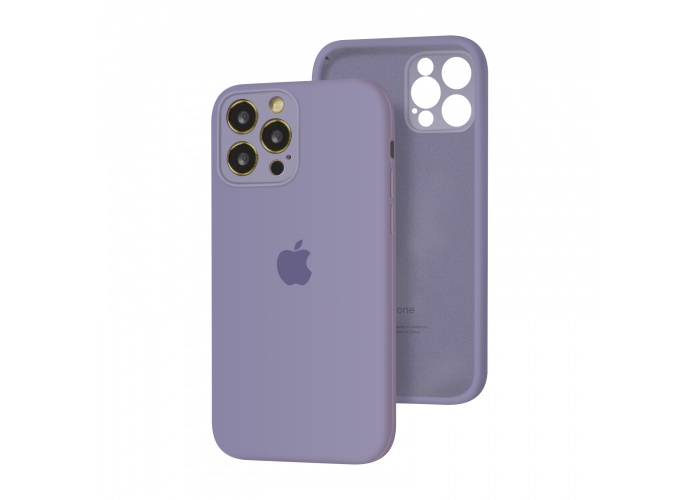 Силиконовый чехол с закрытой камерой Apple Silicone Case для iPhone 12 Pro Lavender Gray