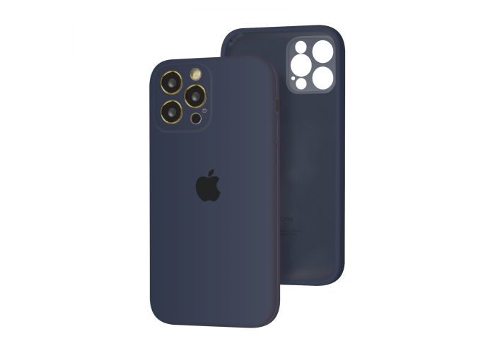 Силиконовый чехол с закрытой камерой Apple Silicone Case для iPhone 12 Pro Midnight Blue