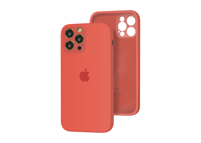 Силиконовый чехол с закрытой камерой Apple Silicone Case для iPhone 12 Pro Orange
