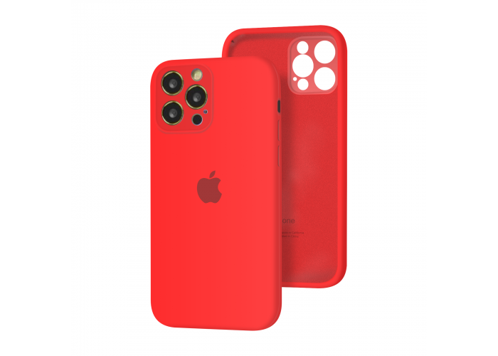 Силиконовый чехол с закрытой камерой Apple Silicone Case для iPhone 12 Pro Red